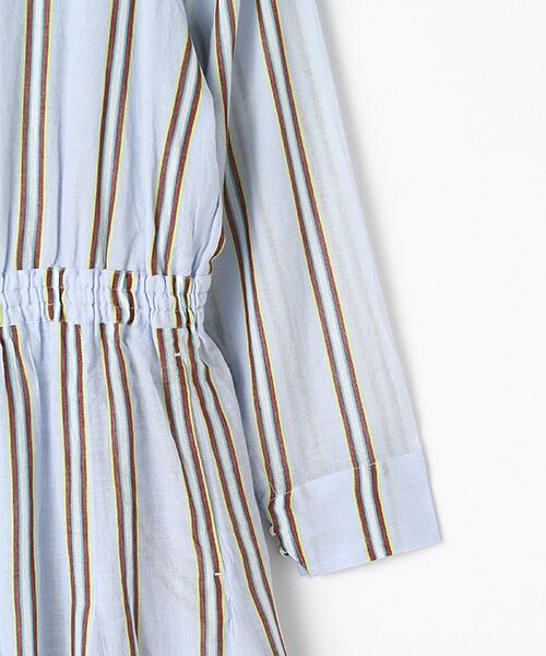 SEASON STYLE LAB / シーズンスタイルラボ ロング・マキシ丈ワンピース | ワンピース　(Cotton Voile Stripe Tuck Sleeve Dres) | 詳細3