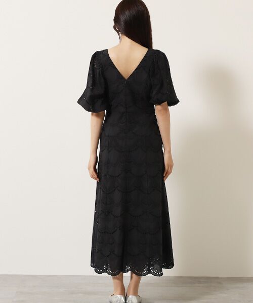 SEASON STYLE LAB / シーズンスタイルラボ ロング・マキシ丈ワンピース | Cotton Voile Dot Hemla Dress | 詳細9