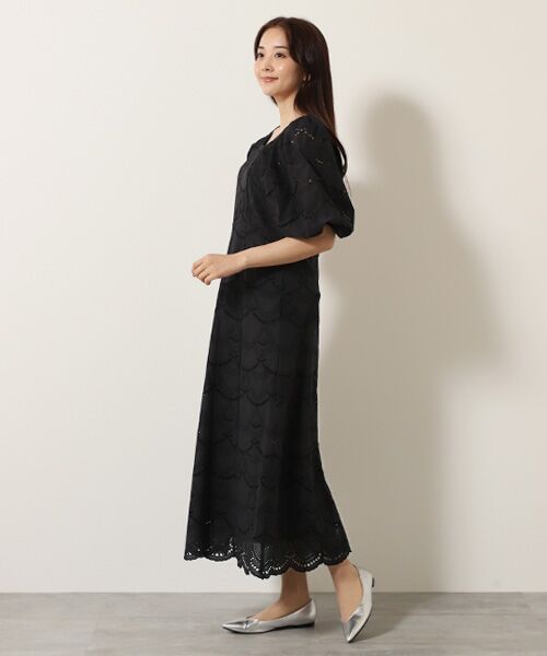 SEASON STYLE LAB / シーズンスタイルラボ ロング・マキシ丈ワンピース | Cotton Voile Dot Hemla Dress | 詳細12