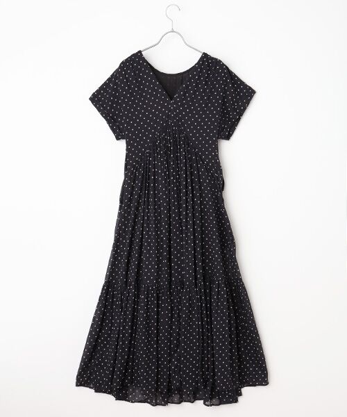 SEASON STYLE LAB / シーズンスタイルラボ ロング・マキシ丈ワンピース | COTTON VOILE DOT PRINT SLEEVELESS DRESS | 詳細1