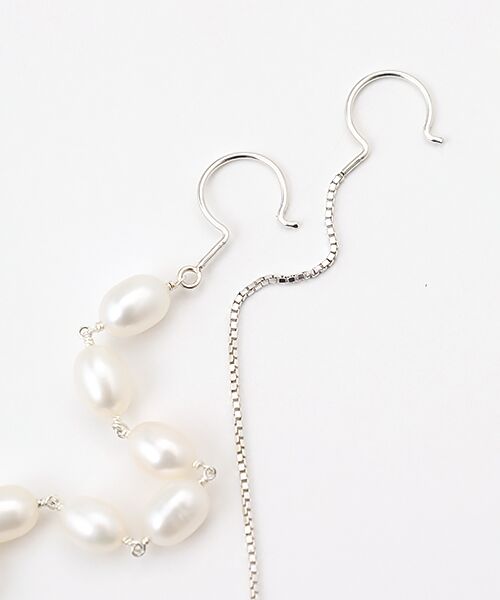 SEASON STYLE LAB / シーズンスタイルラボ ピアス・イヤリング | Long Pearl&Chain Hooks | 詳細2