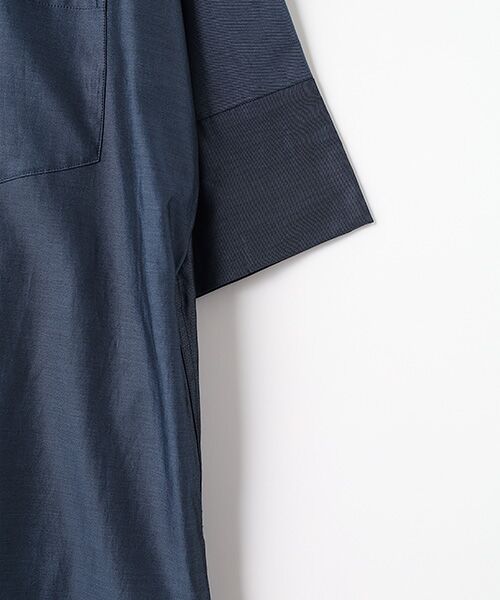 SEASON STYLE LAB / シーズンスタイルラボ ロング・マキシ丈ワンピース | テント半袖シャツワンピース | 詳細3