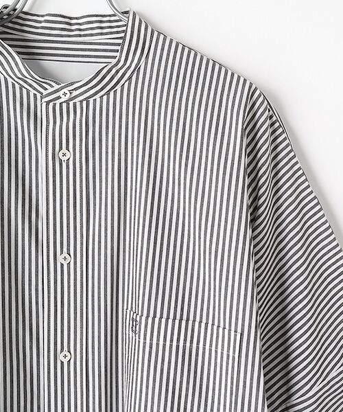 SEASON STYLE LAB / シーズンスタイルラボ ロング・マキシ丈ワンピース | ノーカラー半袖シャツワンピース | 詳細2