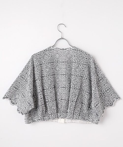 SEASON STYLE LAB / シーズンスタイルラボ ノーカラージャケット | ギンガムレースジャケット | 詳細1