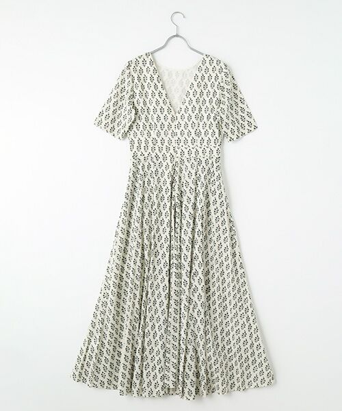 SEASON STYLE LAB / シーズンスタイルラボ ロング・マキシ丈ワンピース | Cotton Voile Small Flower Print Flare Dress | 詳細1
