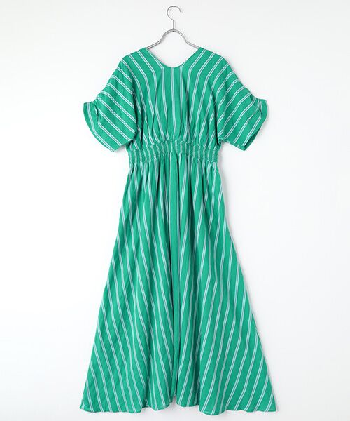 SEASON STYLE LAB / シーズンスタイルラボ ロング・マキシ丈ワンピース | STRIPE WAIST GATHER DRESS | 詳細1