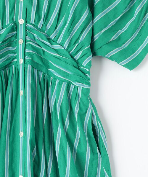 SEASON STYLE LAB / シーズンスタイルラボ ロング・マキシ丈ワンピース | STRIPE WAIST GATHER DRESS | 詳細3