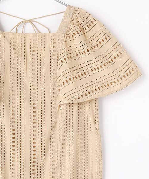 SEASON STYLE LAB / シーズンスタイルラボ ロング・マキシ丈ワンピース | STRIPE CUTWORK SHORT SLEEVE DRESS | 詳細2