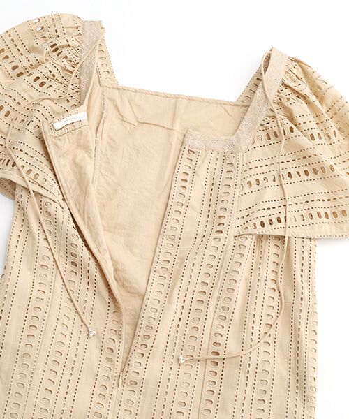 SEASON STYLE LAB / シーズンスタイルラボ ロング・マキシ丈ワンピース | STRIPE CUTWORK SHORT SLEEVE DRESS | 詳細6