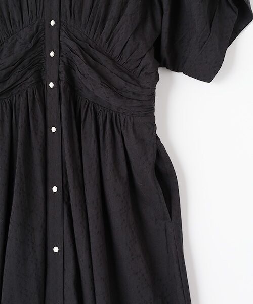 SEASON STYLE LAB / シーズンスタイルラボ ロング・マキシ丈ワンピース | COTTON JACQUARD WAIST GATHER DRESS | 詳細3