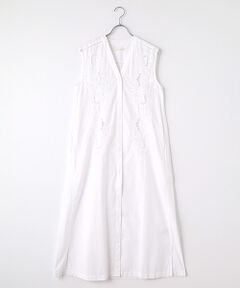 SEASON STYLE LAB / シーズンスタイルラボ ロング・マキシ丈ワンピース | Poplin Daisy Cutwork Sleeveless Dress