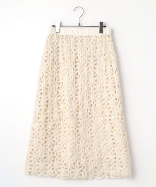 SEASON STYLE LAB/シーズンスタイルラボ フラワーレーススカート オフホワイト 40 SEASON STYLE LAB/シーズンスタイルラボ フラワーレーススカート オフホワイト 40
