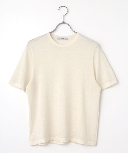 SEASON STYLE LAB/シーズンスタイルラボ ニットTシャツ ホワイト 38 SEASON STYLE LAB/シーズンスタイルラボ ニットTシャツ ホワイト 38