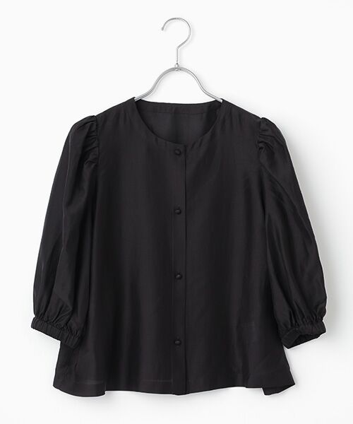 SEASON STYLE LAB / シーズンスタイルラボ シャツ・ブラウス | シアーギャザーブラウス（ブラック）