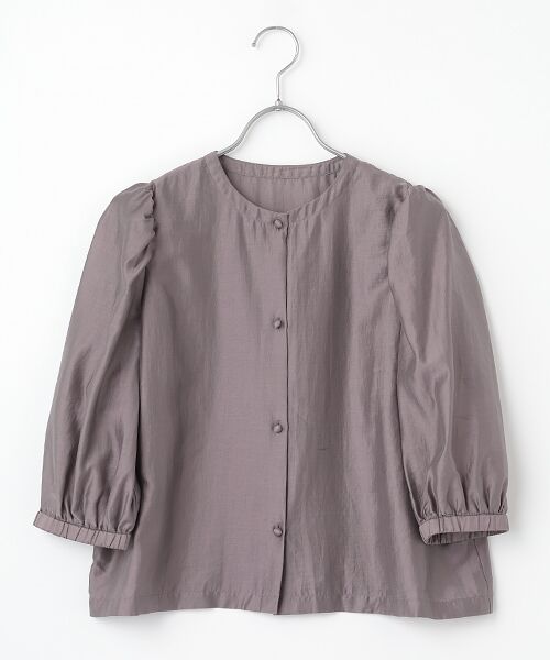 SEASON STYLE LAB / シーズンスタイルラボ シャツ・ブラウス | シアーギャザーブラウス（チャコール）