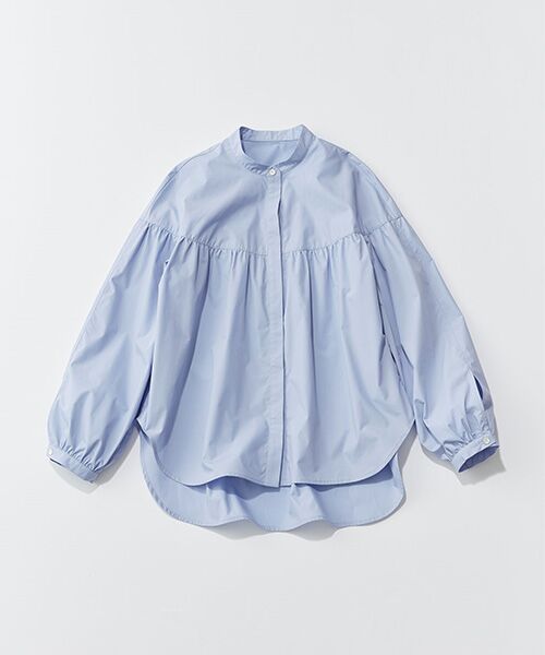 SEASON STYLE LAB/シーズンスタイルラボ ブロードギャザーブラウス ブルー 38 SEASON STYLE LAB/シーズンスタイルラボ ブロードギャザーブラウス ブルー 38