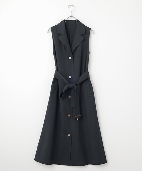 本日限定値下げ　【美品】MARTIN GRANT デニム ロングジレワンピース セール】 ドットワンピース （ロング・マキシ丈ワンピース