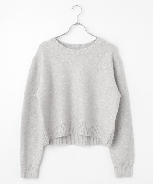 SEASON STYLE LAB/シーズンスタイルラボ スパンコールプルオーバー ライトグレー 40 SEASON STYLE LAB/シーズンスタイルラボ スパンコールプルオーバー ライトグレー 40