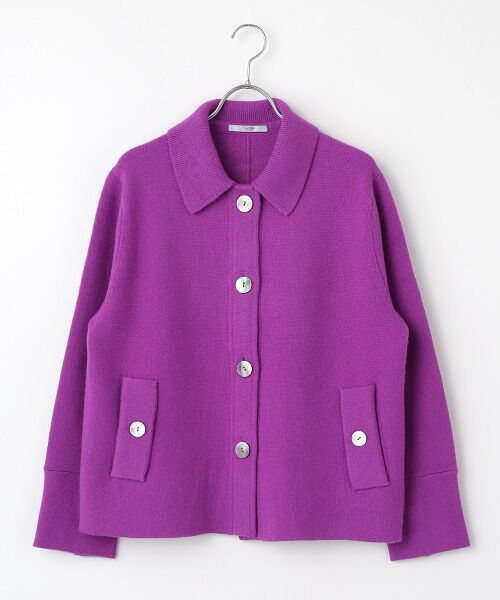 SEASON STYLE LAB/シーズンスタイルラボ ダブルフェイスミドル丈コート パープル 38