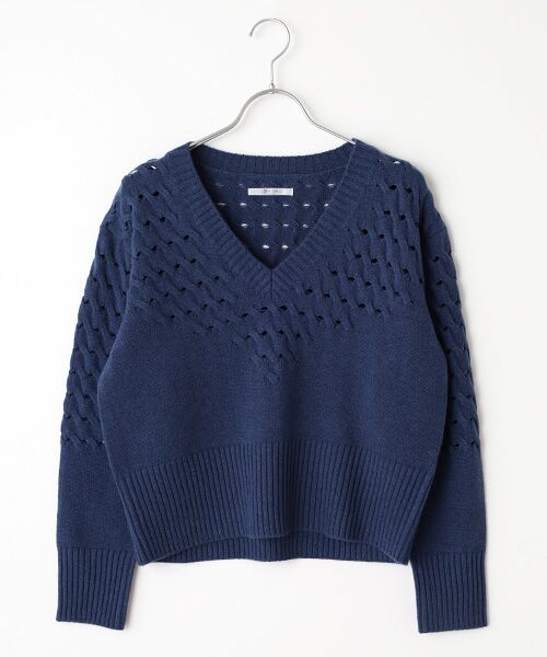 SEASON STYLE LAB/シーズンスタイルラボ アイレットニット ネイビー 38 SEASON STYLE LAB/シーズンスタイルラボ アイレットニット ネイビー 38