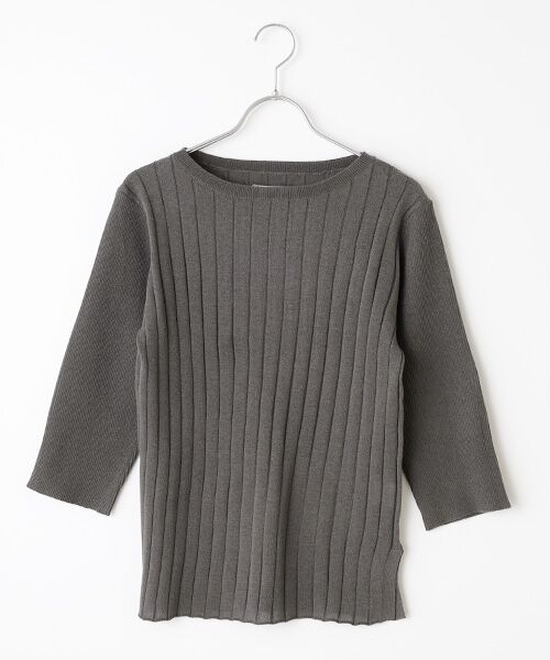 SEASON STYLE LAB/シーズンスタイルラボ シアーリブニット チャコール 38 SEASON STYLE LAB/シーズンスタイルラボ シアーリブニット チャコール 38
