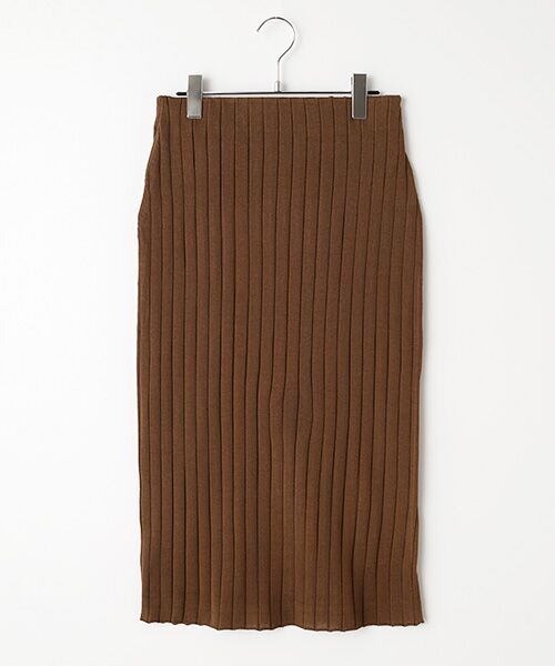 SEASON STYLE LAB/シーズンスタイルラボ シアーリブニットスカート ブラウン 40 SEASON STYLE LAB/シーズンスタイルラボ シアーリブニットスカート ブラウン 40