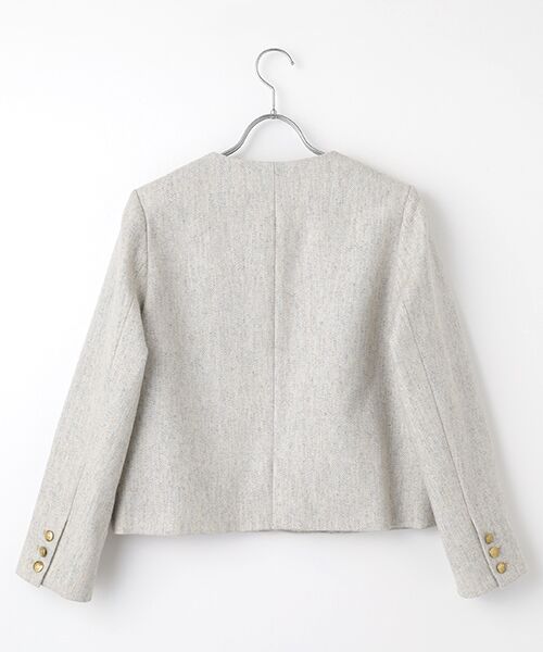 SEASON STYLE LAB / シーズンスタイルラボ ノーカラージャケット | メランジノーカラージャケット | 詳細2
