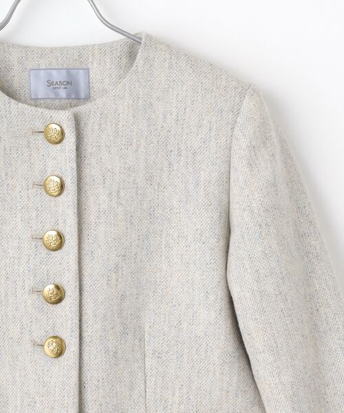 SEASON STYLE LAB / シーズンスタイルラボ ノーカラージャケット | メランジノーカラージャケット | 詳細3