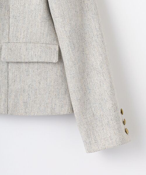 SEASON STYLE LAB / シーズンスタイルラボ ノーカラージャケット | メランジノーカラージャケット | 詳細4