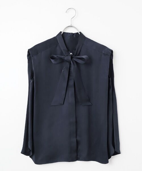 SEASON STYLE LAB / シーズンスタイルラボ シャツ・ブラウス | ボウタイブラウス（ネイビー）