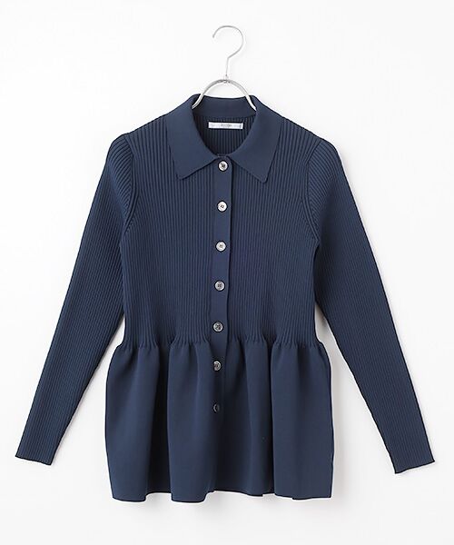 SEASON STYLE LAB / シーズンスタイルラボ ニット・セーター | ポロニットカーディガン（ダークネイビー）