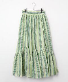 SEASON STYLE LAB / シーズンスタイルラボ ロング・マキシ丈スカート | Cotton Voile Stripe Slant Panel Skirt