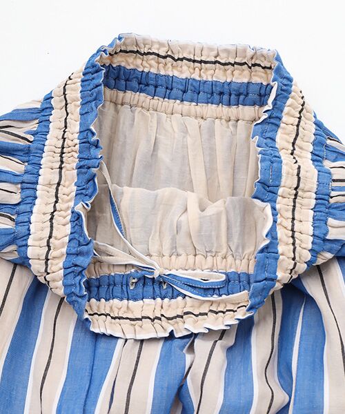 SEASON STYLE LAB / シーズンスタイルラボ ロング・マキシ丈スカート | Cotton Voile Stripe Slant Panel Skirt | 詳細6