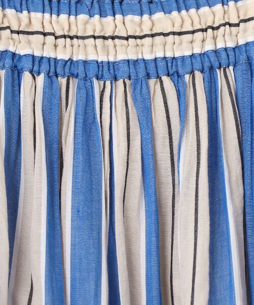 SEASON STYLE LAB / シーズンスタイルラボ ロング・マキシ丈スカート | Cotton Voile Stripe Slant Panel Skirt | 詳細7