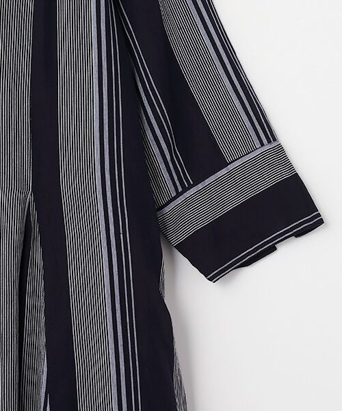 SEASON STYLE LAB / シーズンスタイルラボ ロング・マキシ丈ワンピース | Cotton Voile Stripe Panel Dress | 詳細3