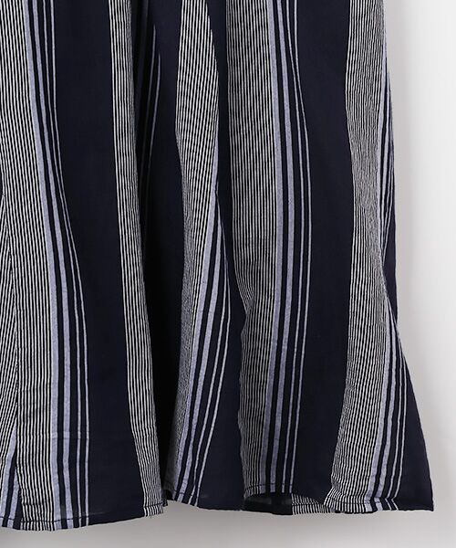 SEASON STYLE LAB / シーズンスタイルラボ ロング・マキシ丈ワンピース | Cotton Voile Stripe Panel Dress | 詳細4