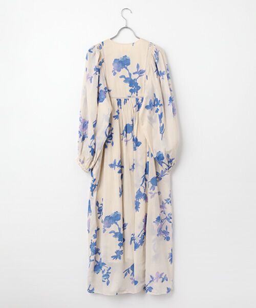 SEASON STYLE LAB / シーズンスタイルラボ ロング・マキシ丈ワンピース | Cotton Voile Rose Print Hand Smocking Dress | 詳細1