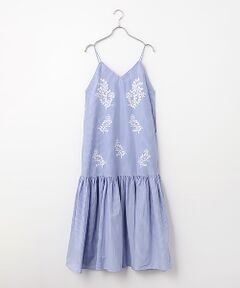 SEASON STYLE LAB / シーズンスタイルラボ ロング・マキシ丈ワンピース | Cotton Poplin Mimosa Embroidery Cami Dress