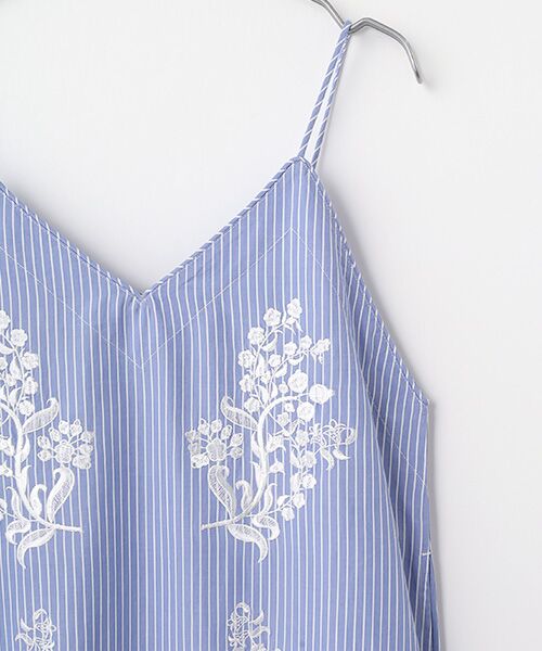 SEASON STYLE LAB / シーズンスタイルラボ ロング・マキシ丈ワンピース | Cotton Poplin Mimosa Embroidery Cami Dress | 詳細2