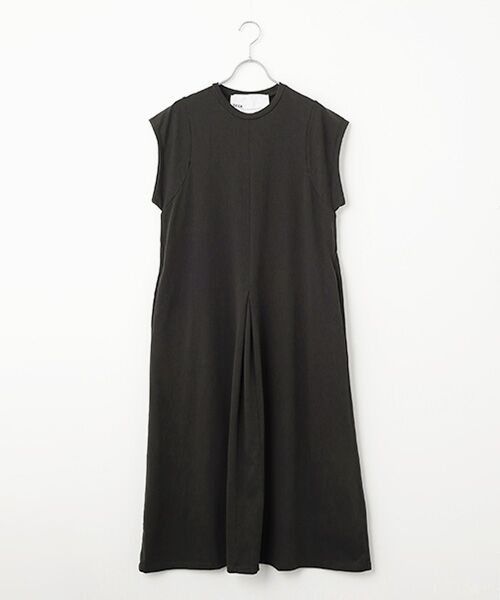 SEASON STYLE LAB / シーズンスタイルラボ ロング・マキシ丈ワンピース | フレンチスリーブドレス（チャコールグレー）