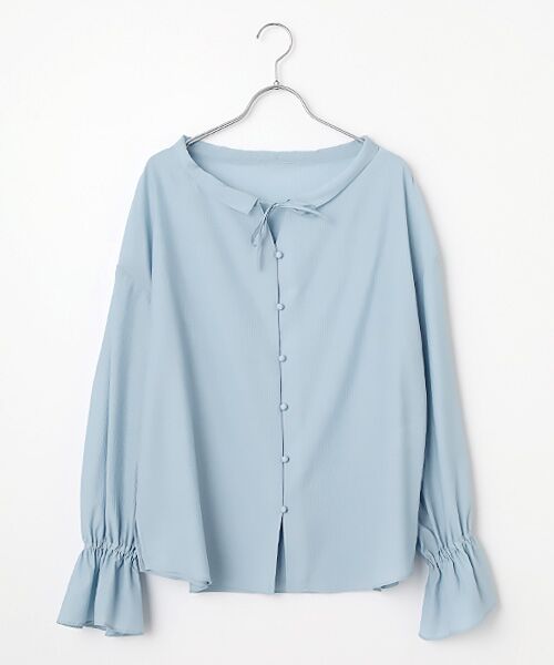 SEASON STYLE LAB / シーズンスタイルラボ シャツ・ブラウス | フリルカラーブラウス（ブルー）