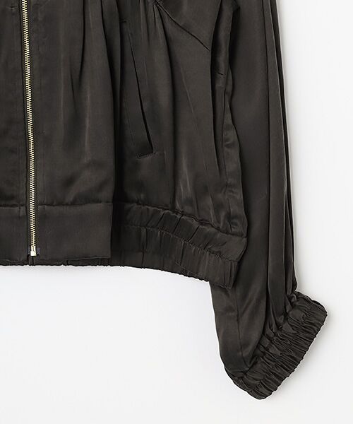 SEASON STYLE LAB / シーズンスタイルラボ ノーカラージャケット | ノーカラーギャザーブルゾン | 詳細3