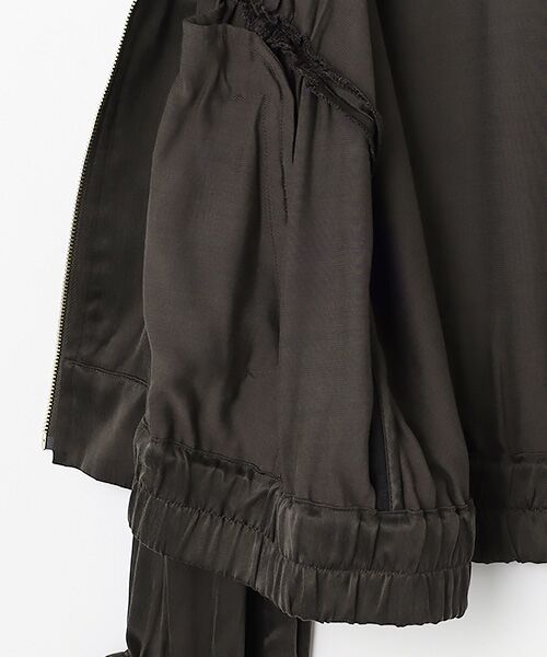 SEASON STYLE LAB / シーズンスタイルラボ ノーカラージャケット | ノーカラーギャザーブルゾン | 詳細4