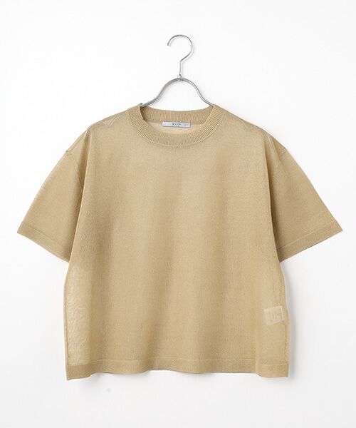 SEASON STYLE LAB / シーズンスタイルラボ ニット・セーター | シアーラメクルーネックニット（ゴールド）