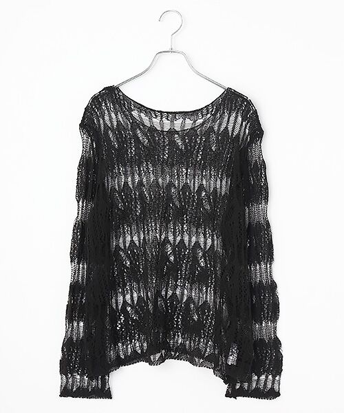 SEASON STYLE LAB / シーズンスタイルラボ ニット・セーター | クロシェニットプルオーバー（ブラック）