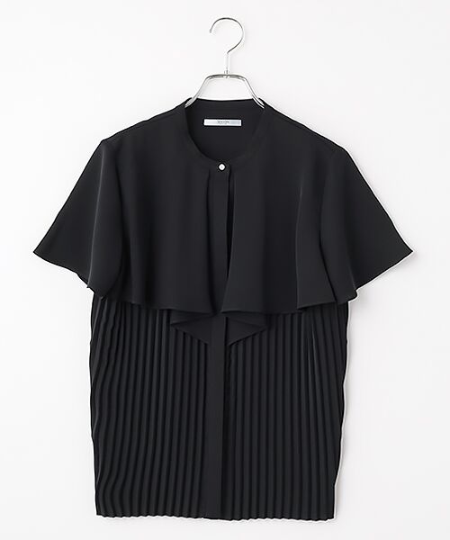 SEASON STYLE LAB / シーズンスタイルラボ シャツ・ブラウス | フリルケープブラウス（ネイビー）