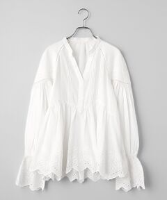 SEASON STYLE LAB / シーズンスタイルラボ シャツ・ブラウス | Cotton Voile White Cutwork Gather Blouse