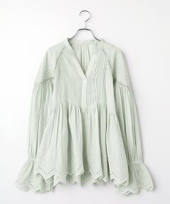 SEASON STYLE LAB / シーズンスタイルラボ シャツ・ブラウス | Cotton Voile White Cutwork Gather Blouse