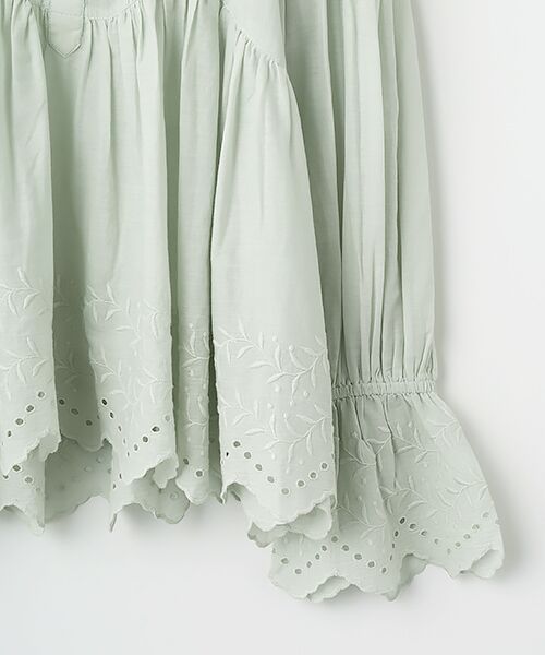 SEASON STYLE LAB / シーズンスタイルラボ シャツ・ブラウス | Cotton Voile White Cutwork Gather Blouse | 詳細4