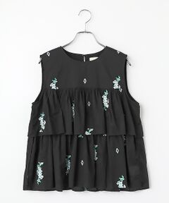 SEASON STYLE LAB / シーズンスタイルラボ シャツ・ブラウス | Cotton　Voile　Jasmine　Embroidery　Sleeveless　Top